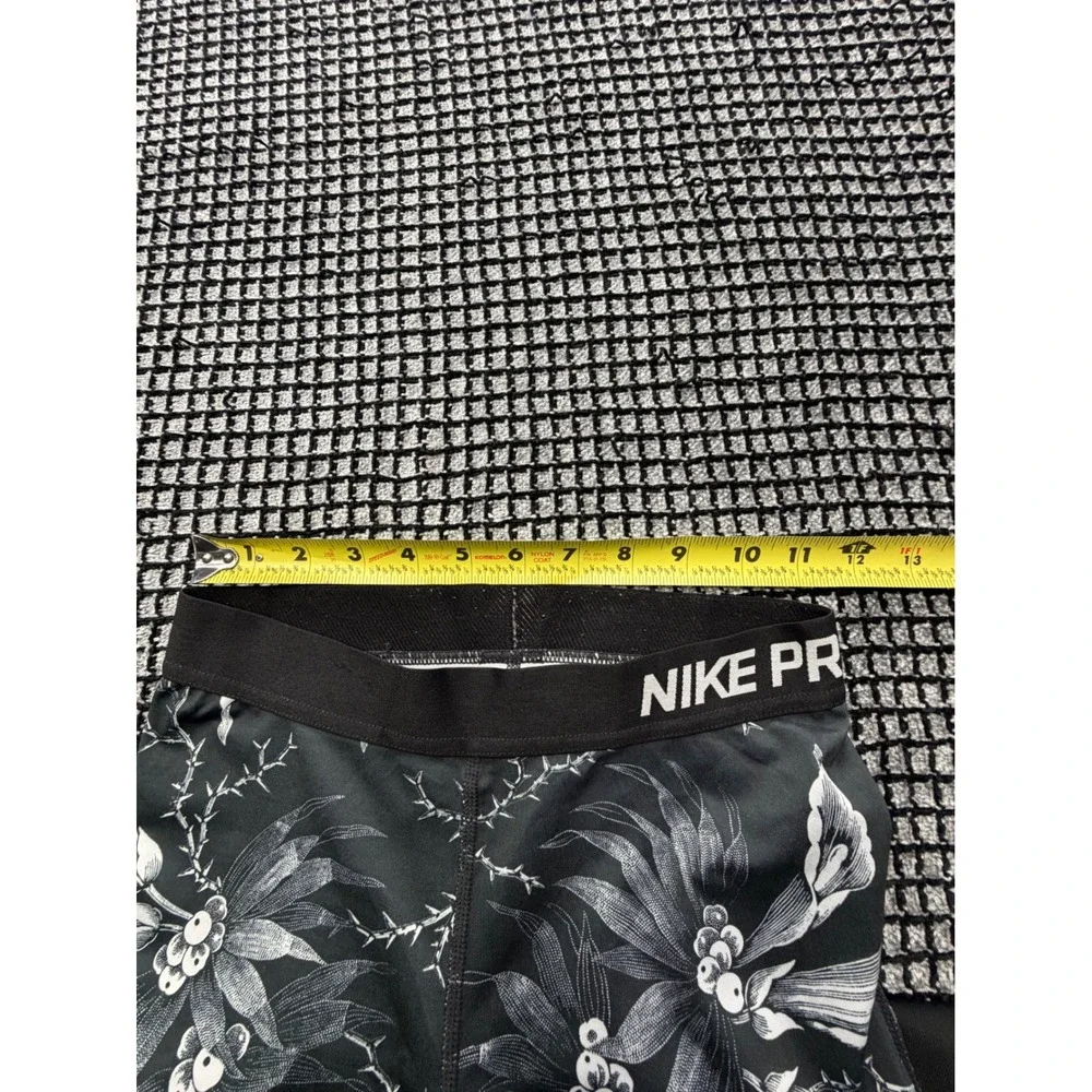 Nike Pro Leggings Womens Small Black Floral Dri-FIT Athletic Tights
